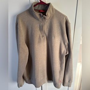 IZOD XL 1/4 ZIP TAN SWEATSHIRT. NICE CONDITION. SMOKE FREE AND PET FRIENDLY HOME
